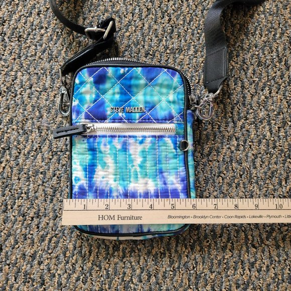 NWOT Steven Madden Crossbody Blue Green White Tie Dye Ombre Phone Bag - Picture 5 of 8